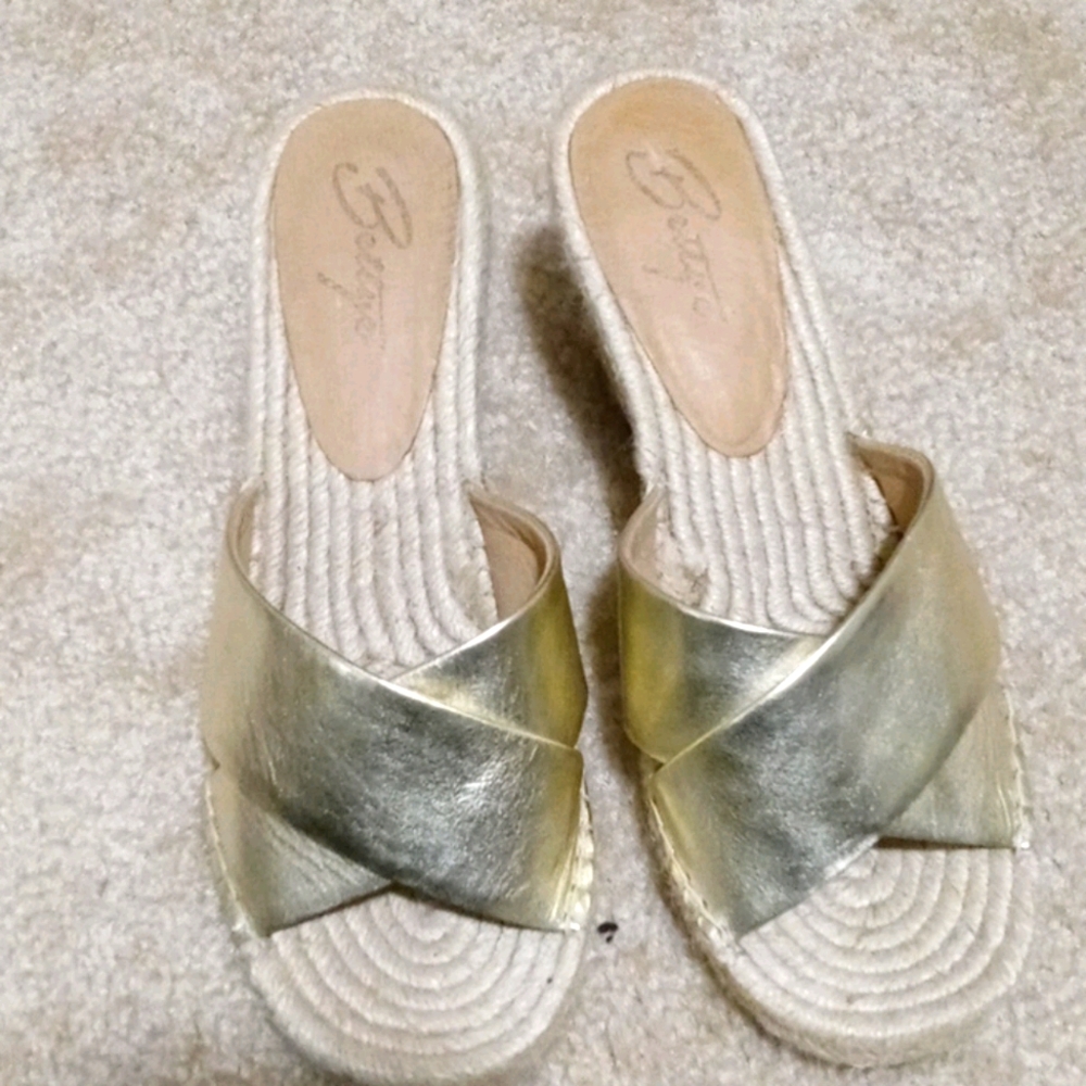 Gold espadrilles